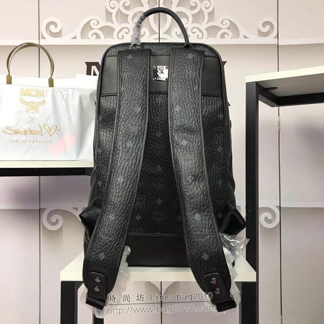 MCM雙肩背包 原單 2118 Duke款雙肩包 經典MCM字母印花塗層帆布 MCM男背包  mdmc1218